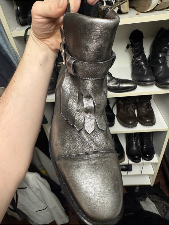 $1198 JOHN VARVATOS Fleetwood Shawl Silver Boot sz. 8 main image 8